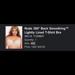 Torrid T-shirt bra 44D nude back smoothing bra